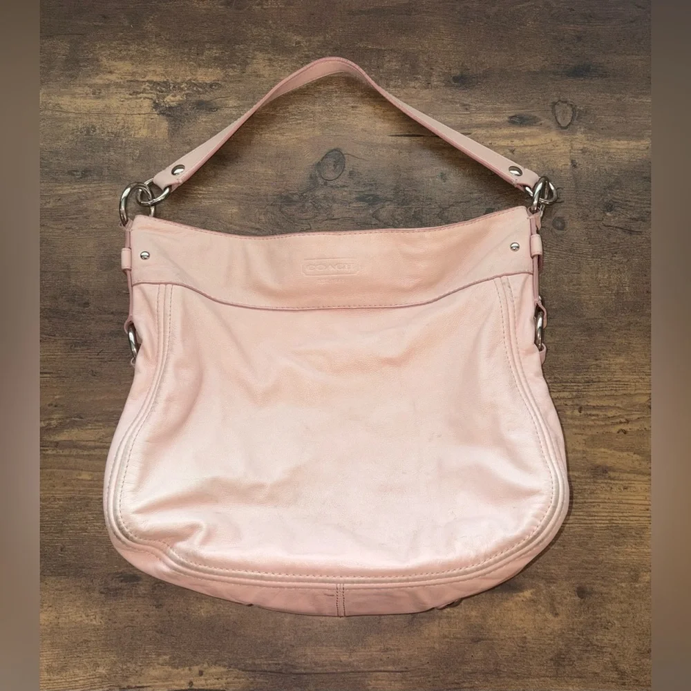 Coach Leather Blush Hobo Shoulder Bag - Picture 1 of 16